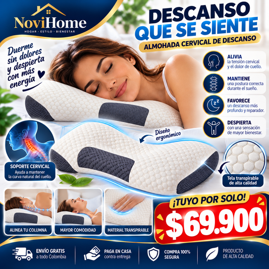 Almohada Ortopedica Cervical Descanso Tr