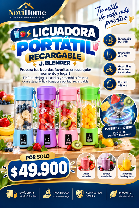 mini licuadora portatil 380ml recargable