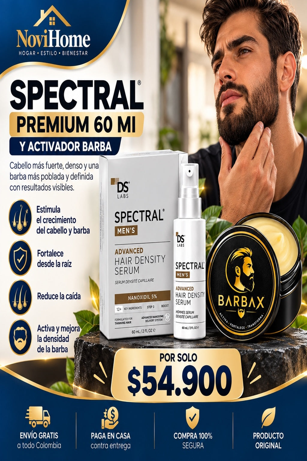 SPECTRAL PREMIUM 60 ML Y ACTIVADOR BARBA